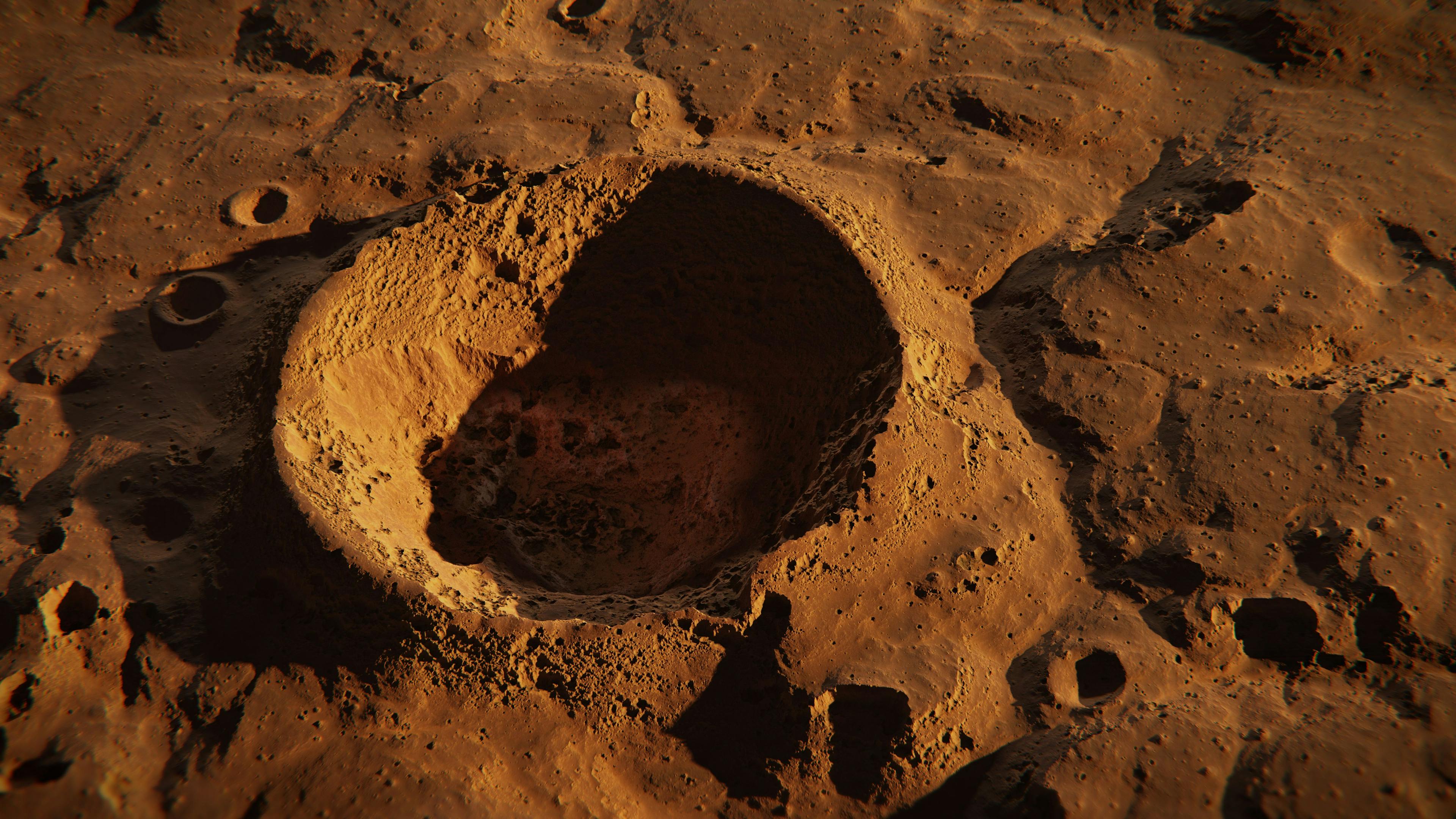 Crater on planet Mars, landscape scene on the red planet | Image Credit: © dottedyeti - stock.adobe.com