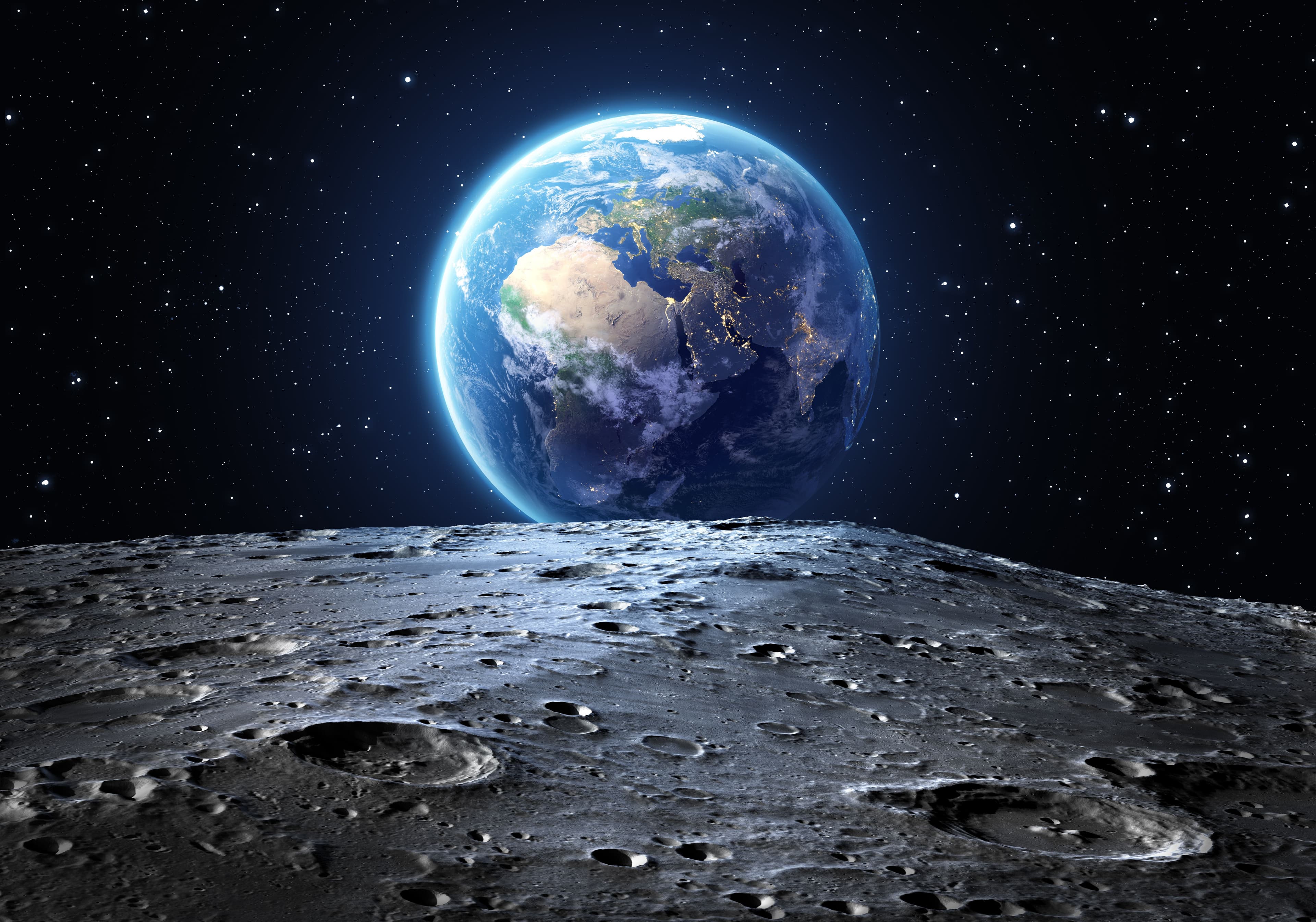 Blue earth seen from the moon surface | Image Credit: © Romolo Tavani - stock.adobe.com